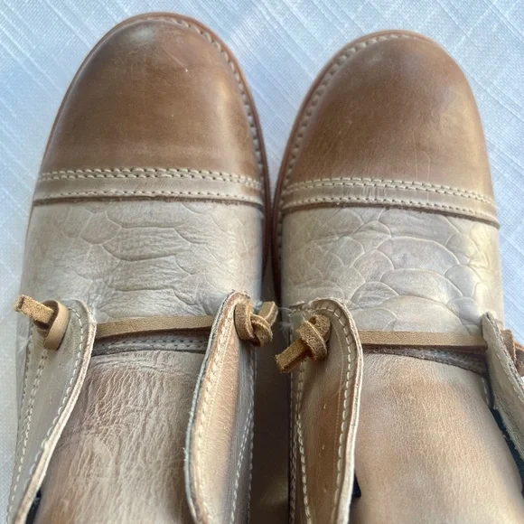 Freebird Two-Tone Brown Leather Flats MABEL size 7 - Picture 7 of 12